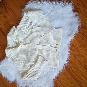 Old Navy Perfect Fit Chunky Knit Ivory Button Front Cardigan Size Medium